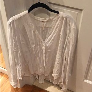 Free people white long sleeve blouse
